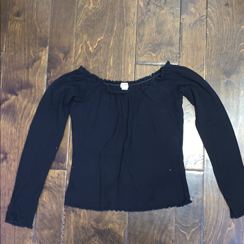 Black off the shoulder shirt